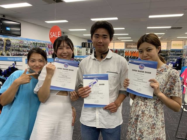 オープンウォーター・ライセンス取得おめでとう！！！